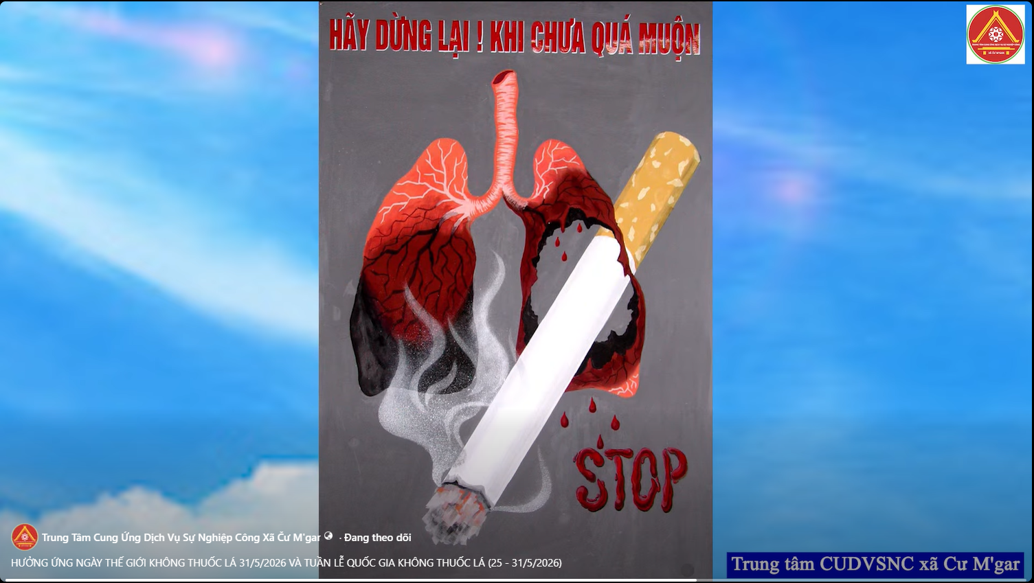 HƯỞNG ỨNG NGÀY THẾ GIỚI KHÔNG THUỐC LÁ 31/5/2026 VÀ TUẦN LỄ QUỐC GIA KHÔNG THUỐC LÁ (25 - 31/5/2026)